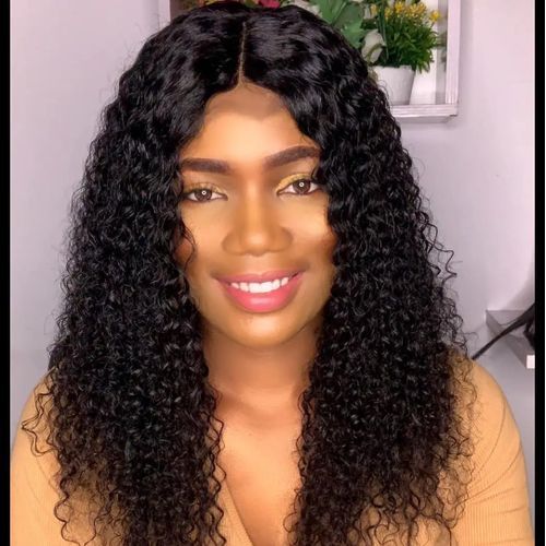 Luxury Kinky Curly Hair Wig With Closure Natural Colour