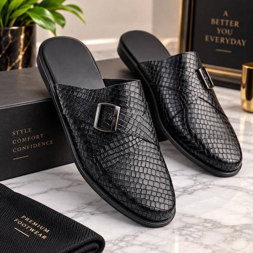 Mens Fashionable & Classic Half Shoe -bkack
