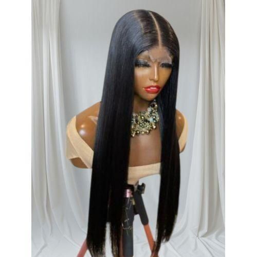24inches silky straight wig with original 2 by6 Kim k closure natural colo