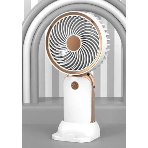Mini Fan Handheld Mini Rechargeable Fan With Strong Wind Power-White