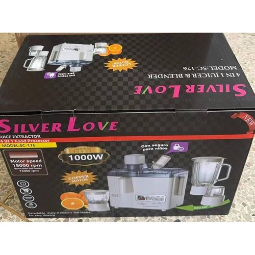 Silver love 4-In-1 Juicer, Blender and Food Processor