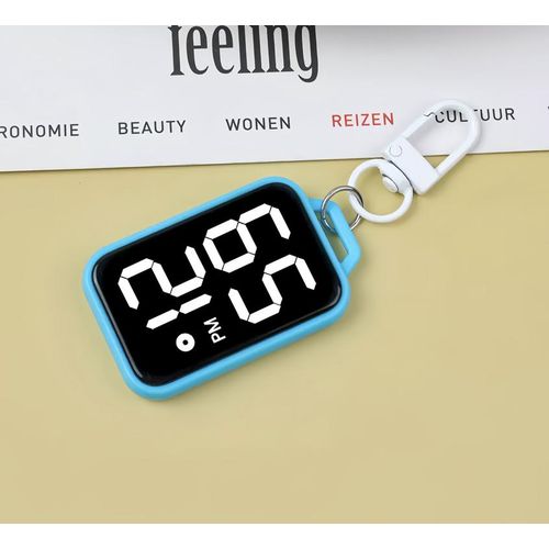 Mini Luminous Keychain Digital Watch - Portable Clip-On Watch with Time/Date Display, Touch Activation & Auto-Off, 5 Color Options for Students & Travel