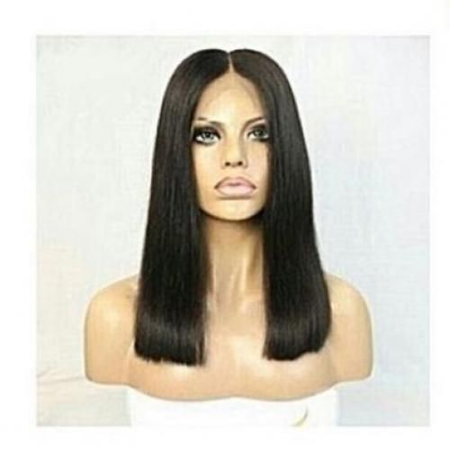 Blunt Cut Hair Middle Part Lace Closure Wig.