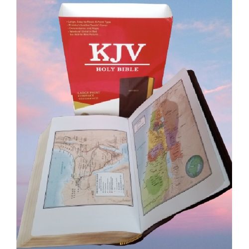 King James Version Large Print Compact End-of-Verse References,Red Letter,Concordance Leather