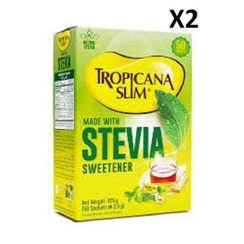 Natural STEVIA (2) TWO PACKS Sweetener (Natural Alternative to Sugar) with Chromium... A Pack contains 1g x 50 Sachets