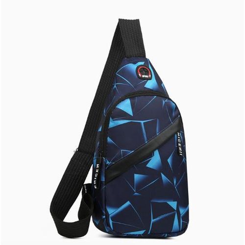 Unisex Canvas Messenger Bag Crossbody Chest Bag - blue