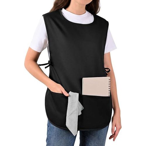 Cobbler Apron for Women with Pockets, Waterproof Art Smock Aprons with Side Ties 2 Large Pockets, Apron for Adult Men, Women, Unisex, for Cleaning, Hairstylist, Painting