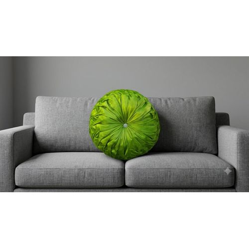 Luxury Round Pleated Velvet Throw Pillow