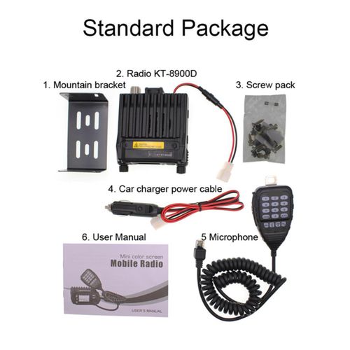 Top KT-8900D 25W Dual Band Quad Display 136-174and400-480MH