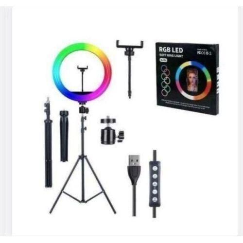 Share this product 10 inches RGB LED Ring Light Kit with Tripod Stand & Phone Holder – Adjustable Selfie Light for Streaming & Content Creation