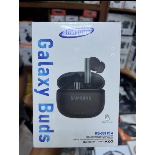 MG-S33 TWS Fingerprint Earbuds - Noise Cancellations Earphone, Personalized Spatial Audio, Sweat and Water Resistant Earpodz SAM - ( Black )