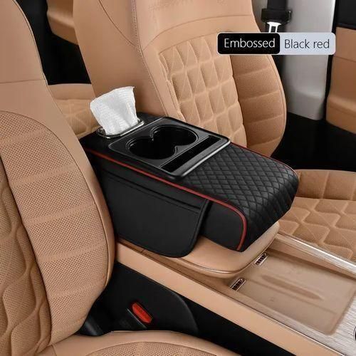 Car Armrest Cushion,5-in-1 Center Console Cover With 2 Storage Bags Cup Holder, Tissue Box Slot, Phone Slot