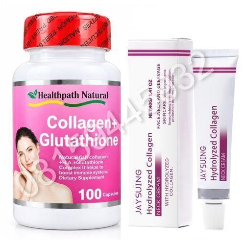 Collagen + Glutathione Capsules with Hydrolyzed Collagen Neck Cream