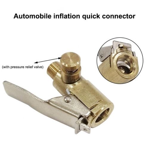 Car Tire Pump Nozzle Chuck Air Pressure Copper Tire Gauge Tires Clip Valve Stems Connector Car Accessories