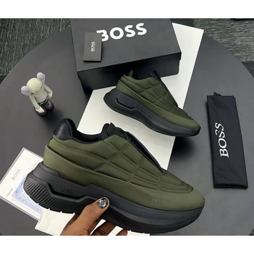 Dark Green Unisex Chunky Sneakers Fashion Thick Sole Trainers Breathable Street Style Running Shoes