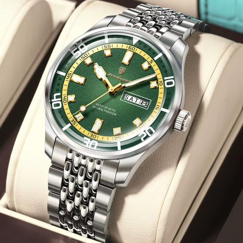 Quality Men's Fashion Business Quartz Fully Automatic Silver Watch Waterproof Wrist Watches