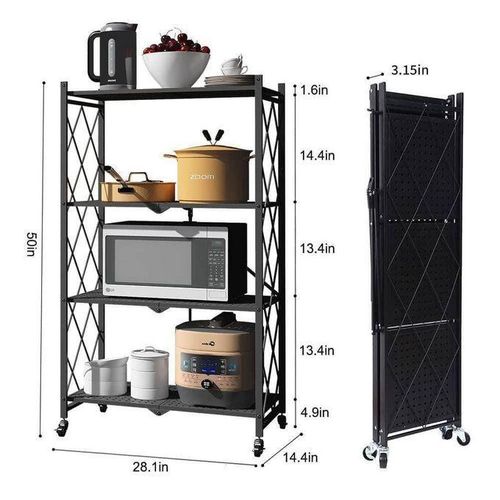 Foldable Multifunctional Kitchen Shelf Rack - 4 Layers