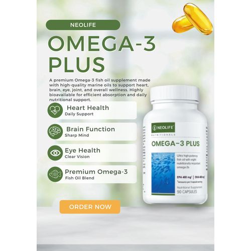 Omega-3 Plus – 90 Capsules Premium Fish Oil & Salmon Oil Supplement