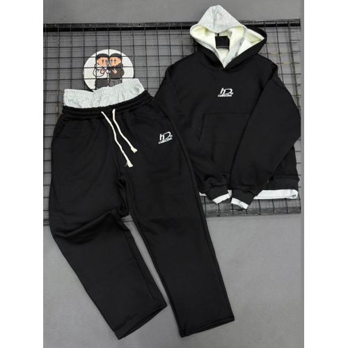 Male 2pcs Set Up/down Joggers (COLLECTIVE)-Black/grey