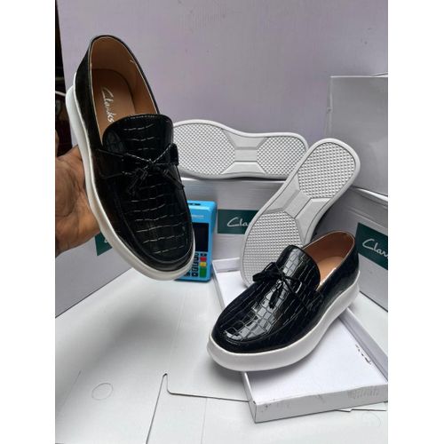 Classic Men's Tassel Leather Loafers Shoe-Black
