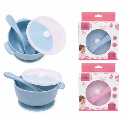 1Pcs Of Silicone Baby Plate And Spoon
