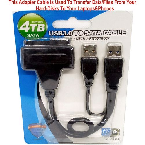 USB 3.0 SATA Hard Disk/Hard Drive Adapter Cable For 2.5 Inch SSD & HDD With Support UASP For Laptop, Phones.Black