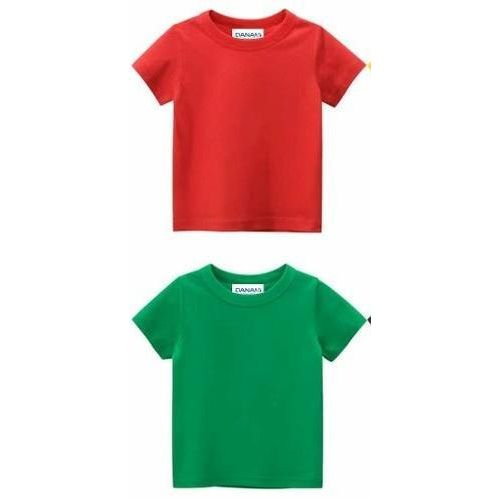 2 Pack Kids/Children Boys/Girls T-Shirt- Red and Green
