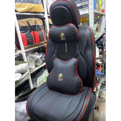 Universal 5 Seater Red And Black Leather Seat Cover