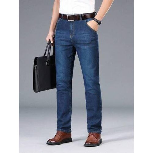 Denim Jeans Men Straight Stretch Regular Jeans Classic Vintage