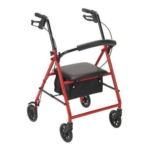 Medical Fold n’ Go Rise UP Rollator, Upright Standing Walker with Padded & Contoured Forearm Platform, Stand Up Walker with 10 Front Wheels