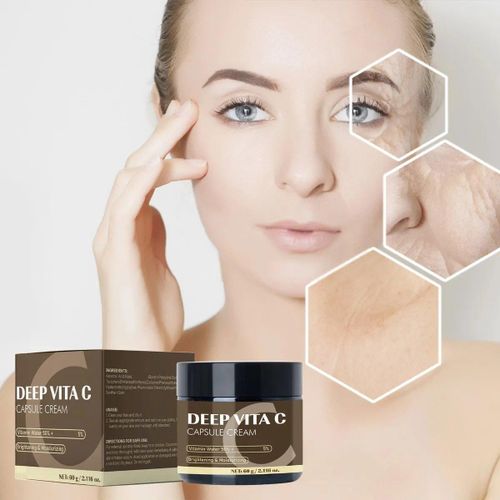 Fast Action Facial Whiteni*g Cream, Deep Vita C Capsule Cream for Men, Women Facial Lotion Face Brightening Skin Cream, NO SKIN IRRITATION Skin Care Cream, Deep Vitamin C Face Cream with Niacinamide Skin Solution