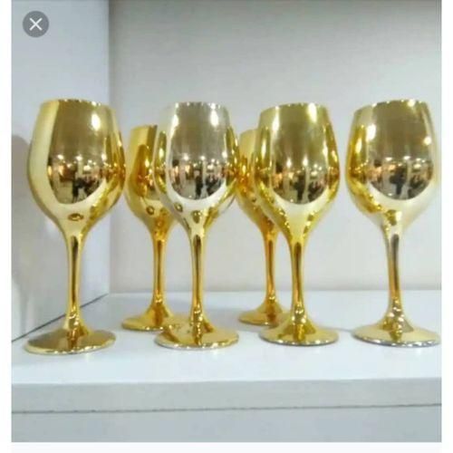Classy gold wine glass cup 6 pcs
