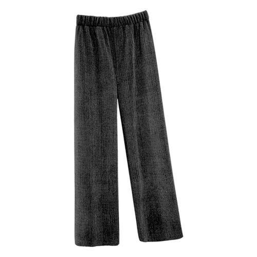 Corduroy Baggy Trousers Womens Loose Wide Leg High Black
