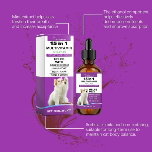 cat treatment, Cat multivitamin,Immune System, Skin, Coat, Heart, Bone & Joint Support, cat supplement, treatment for cat , cat care, drug for cat