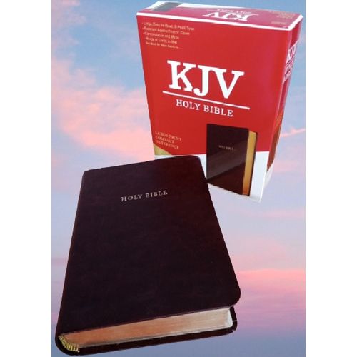 KJV Large Print Compact Reference,Burgundy LeatherTouch,Red Letter,Concordance & Imitation Leather