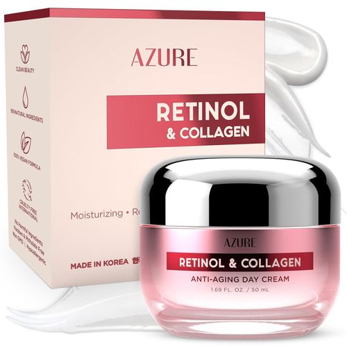 Retinol & Collagen Day Moisturizer For Face - Dermatologist Tested, Anti-Aging - Skin Tightening, Fine Lines and Wrinkles Treatment Face Cream All Skin Type 50ml