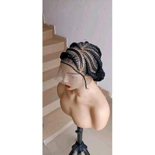 Black braided wig with full lace wig