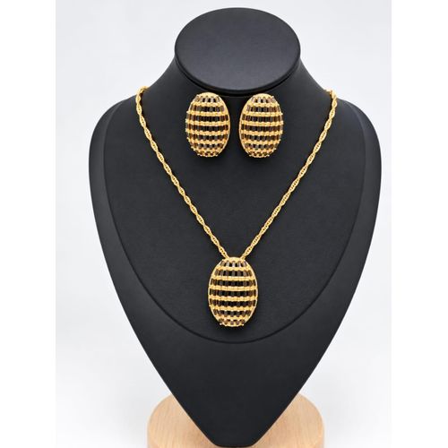 Avant-Garde Zirconia Architectural Statement Jewelry Set