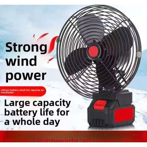 Portable Wireless Charging Lithium Battery Fan High Wind Power with two battery Size for Camping