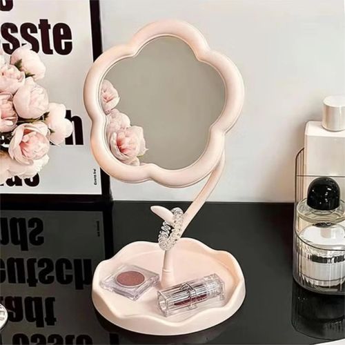 Flower-Shaped Makeup Mirror,Lovely Desk Vanity Mirror Size ：16x16 cm