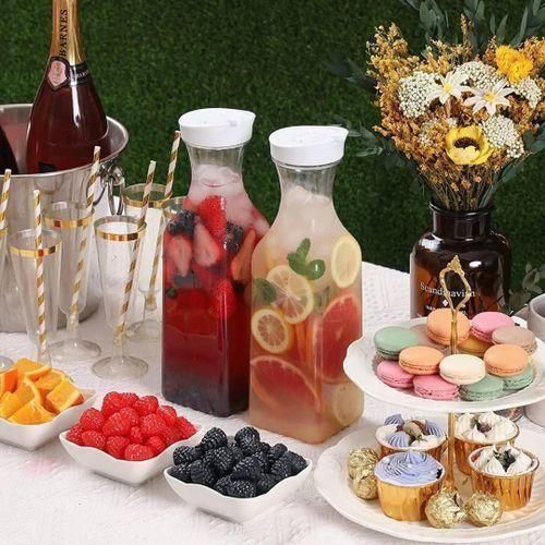 2pcs acrylic milk/juice/ water fridge storage bottle