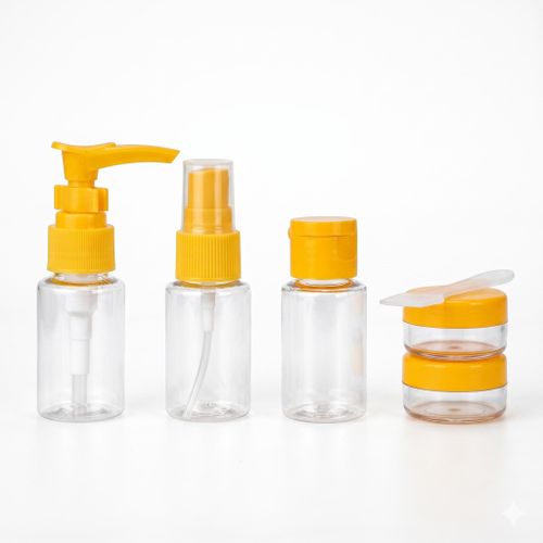 6-Piece Portable Travel Bottle Set - Leak-Proof Cosmetic Storage & Dispenser Kit-Yellow