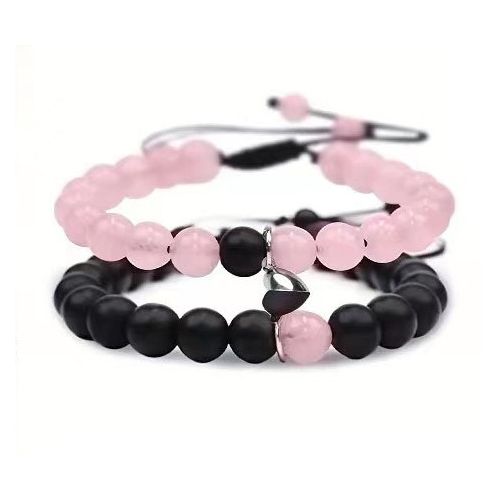 2Pcs Magnetic Couple Bracelets Heart Men Women Bright