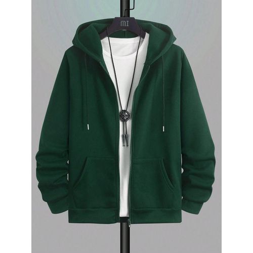 Men's Zip Up Drawstring Thermal Lined Long Sleeve