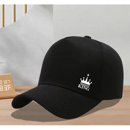 High Retro Design Face Cap: Black