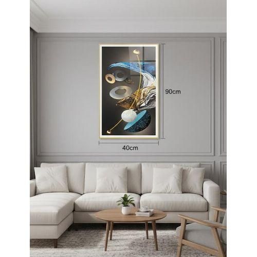Dynamic Abstract Art with 3D Elements & Glitter - Modern Elegance (40cm x 90cm)