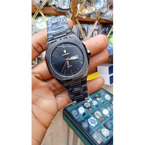 BIG BOSS MENS STAINLESS CLASSIC WRIST WATCH + CLASSIC MEN BRACELET + STOD EARING