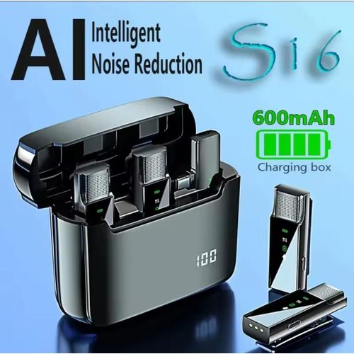 S16 Wireless Lavalier Noise Cancellations 5 in 1 Microphone (4 lavaliers
