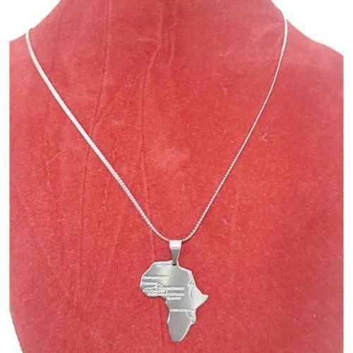 Map Of Africa Pendant With Cuban Link Chain
