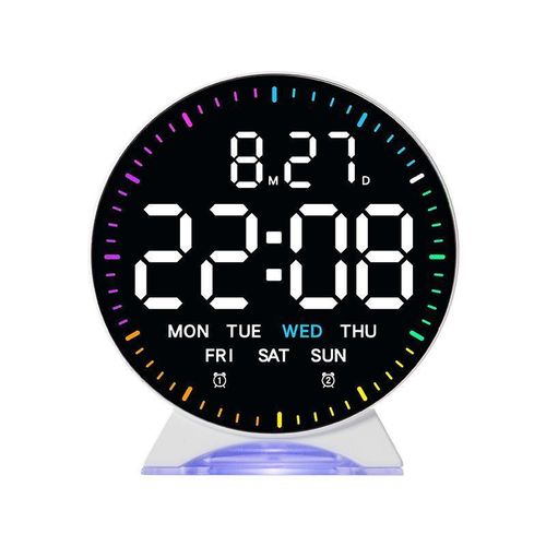 LED Multifunction Electronic Alarm Clock Running Seconds Clock Bedside with Night Light